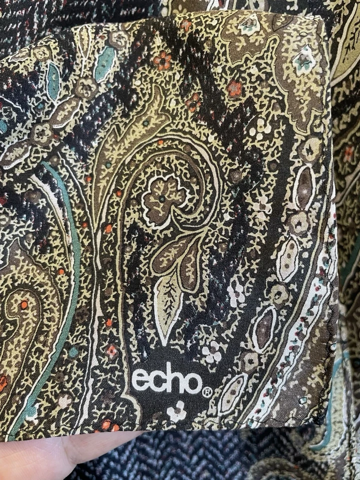 Bufanda de seda para mujer H31# Echo negra cachemira estampado floral cuadrada vintage Foto 2 de 4