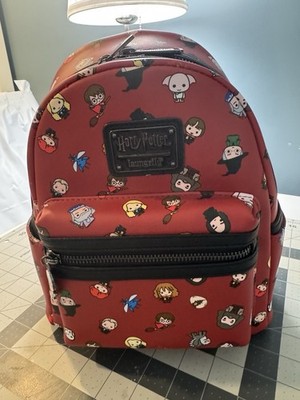 Loungefly Harry Potter Chibi Characters Red Allover Print Mini Backpack NWT