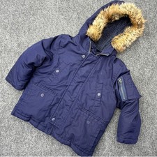 Polo Ralph Lauren Toddler 3T Down Parka Jacket Faux Fur Hood Navy