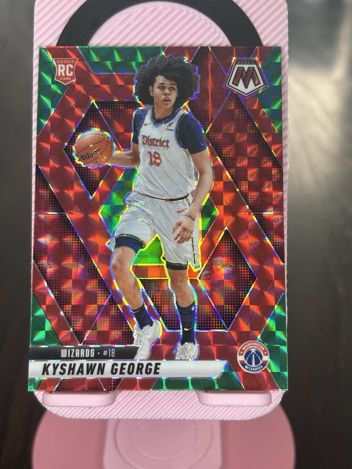 2024-25 Panini Mosaic Rookies Kyshawn George #247 Choice Red Green  Prizm (RC)