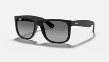 New Ray-Ban RB4165 Justin Classic Black 54mm Grey Gradient Polarized Sunglasses