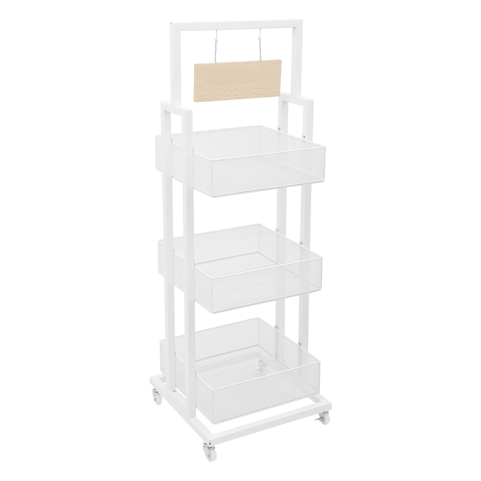 Retail Display Stand, Storage Shelf with Wheels Store Display Shelving Organizer