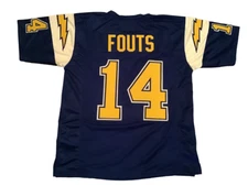 Dan Fouts UNSIGNED CUSTOM Sewn Stitched Blue Jersey - M, L, XL, 2XL, 3XL