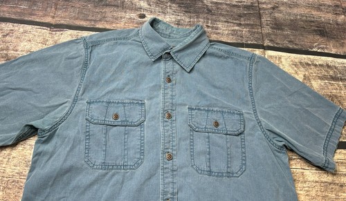 Northwest Territory Denim Shirt Men's Medium Cotton Button Up Short Sleeve - Picture 4 of 8