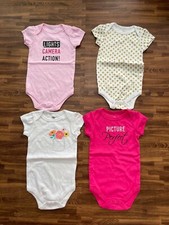 Lot of 4 Toddler Bodysuit Size 9-12M Various Colors