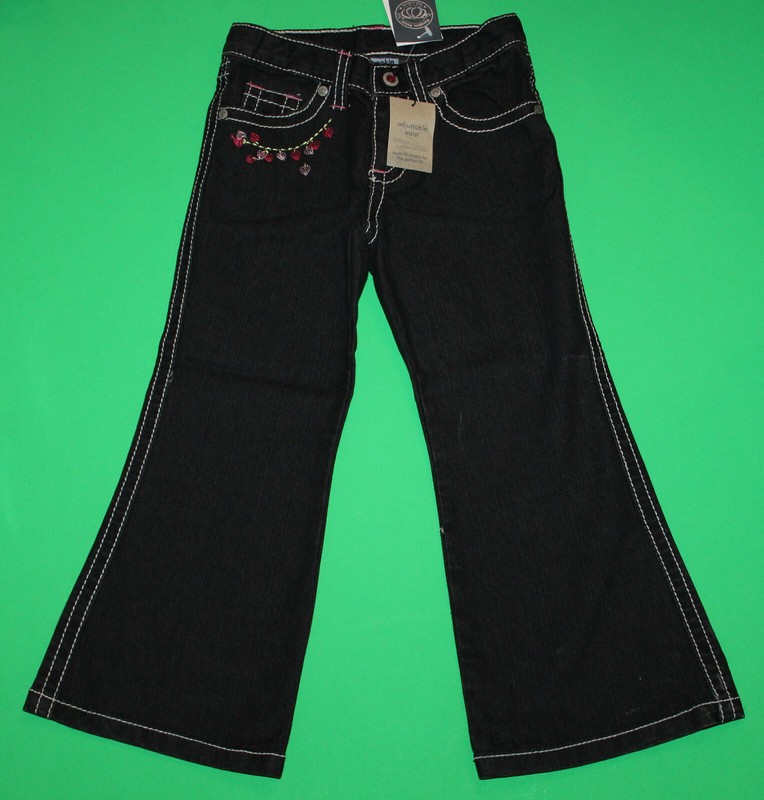 4 NWT Pumpkin Patch WOODLAND WONDERLAND Black Bootleg Stretch JEANS Pants Girls 