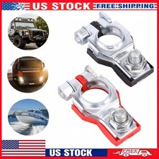 2 Car Battery Terminal Connector Top Post Positive Negative Heavy Duty Universal