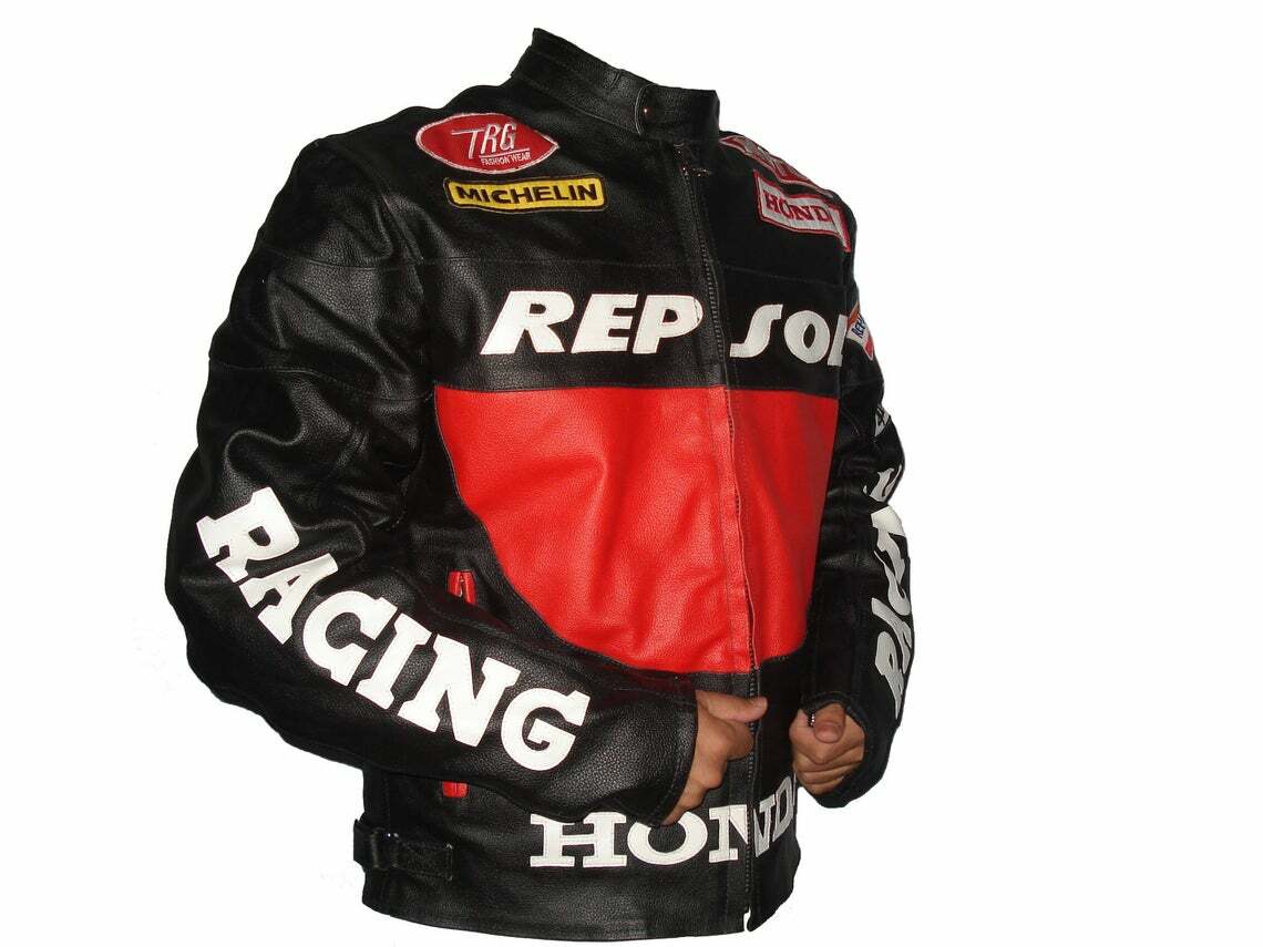 Honda Repsol Motorbike Leather Jacket In Cow hide / 5