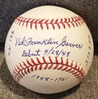 Ned Garver Signed Major League Baseball Browns Tigers Full Name Stats JSA COA