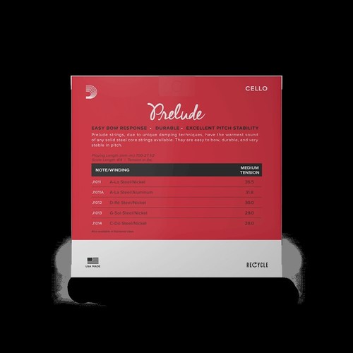 D'Addario Prelude Cello String Set, 4/4 Scale, Medium Tension - Picture 2 of 2