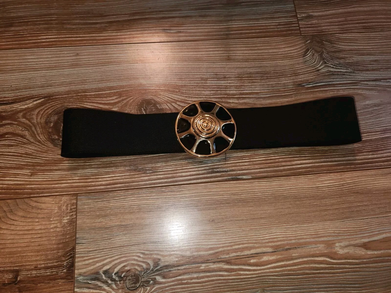 Bill Blass VTG 80s Skinny Gold Belt Articulated Spiral Square‎ Silver Buckle 1-1/2 main image 4