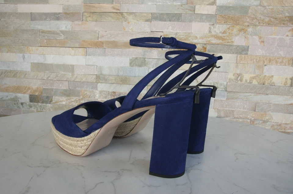 MIU MIU EU 41 Sandalias De Plataforma Nuevas Azul Marino - Imagen 4 de 4