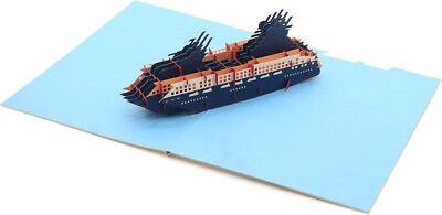 Kreuzfahrtschiff 3D Pop-Up Karte - Handarbeit Maritim Urlaub, Reise, Urlaubsgruß