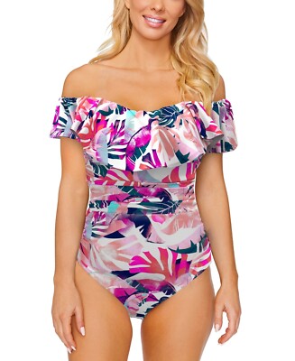 Island Escape Womens La Flor One-Piece Swimsuit La Palma Multi