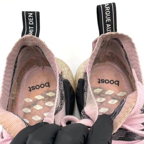 Adidas Womens NMD R2 Primeknit BY9521 Black Pink Running Shoes Sneakers Size 10 - Picture 9 of 16