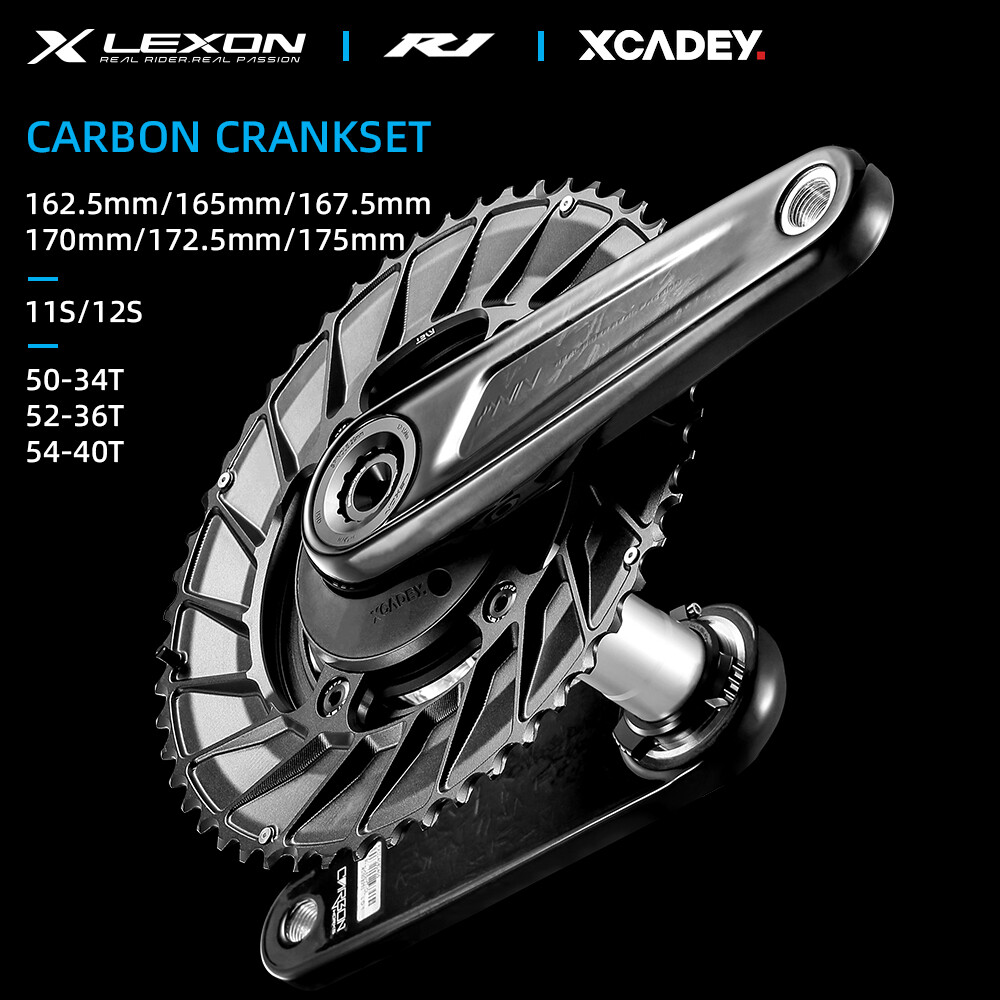 Power Meter Base Road Carbon Cranksets 29mm Spindle Full Carbon Chainring  52-36T
