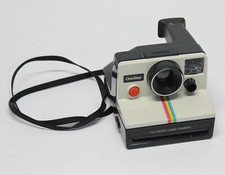 Vintage Polaroid SX-70 OneStep White Rainbow Stripe Instant Camera