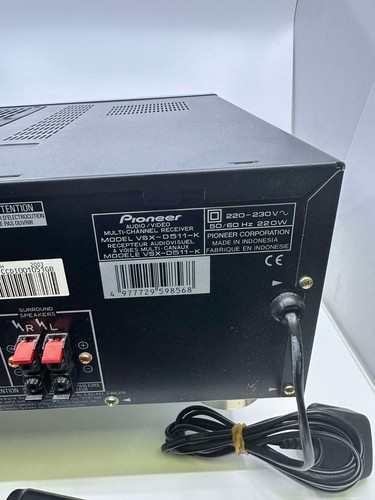 Pioneer VSX -D511-S Audio/video Multi Channel Receiver Black /Original Remote - Picture 17 of 17