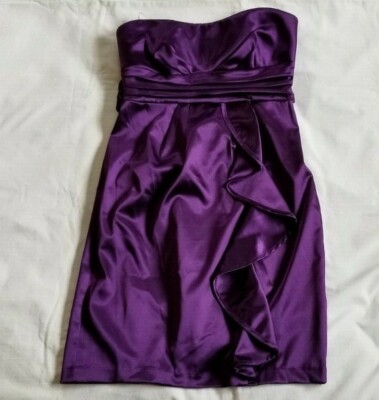 Sequin Hearts Dress Juniors 7 Purple Strapless Mini Short Cocktail Party  Dress | eBay