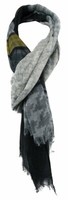 Tigertie Schal In Grau Braun Anthrazit Gemustert - Gr. 180 X 50 Cm - 100% Wolle