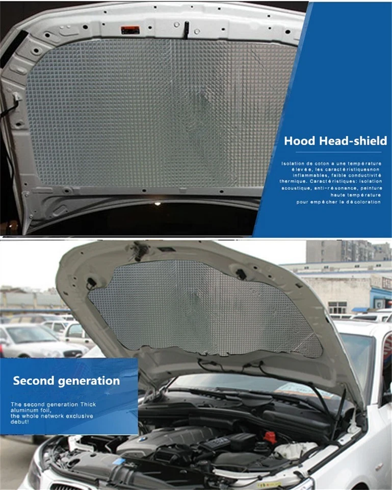 Deadener Proof Car Door Engine Sound Noise Deadening Heat Insulation Shield Mat Foto 3 de 4