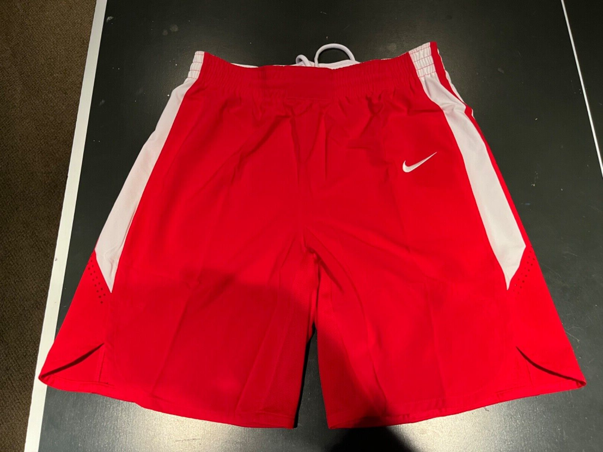 NEW MEN'S NIKE HYPERELITE DRI-FIT BASKETBALL SHORTS RED WHITE (867741-658)  S-XL