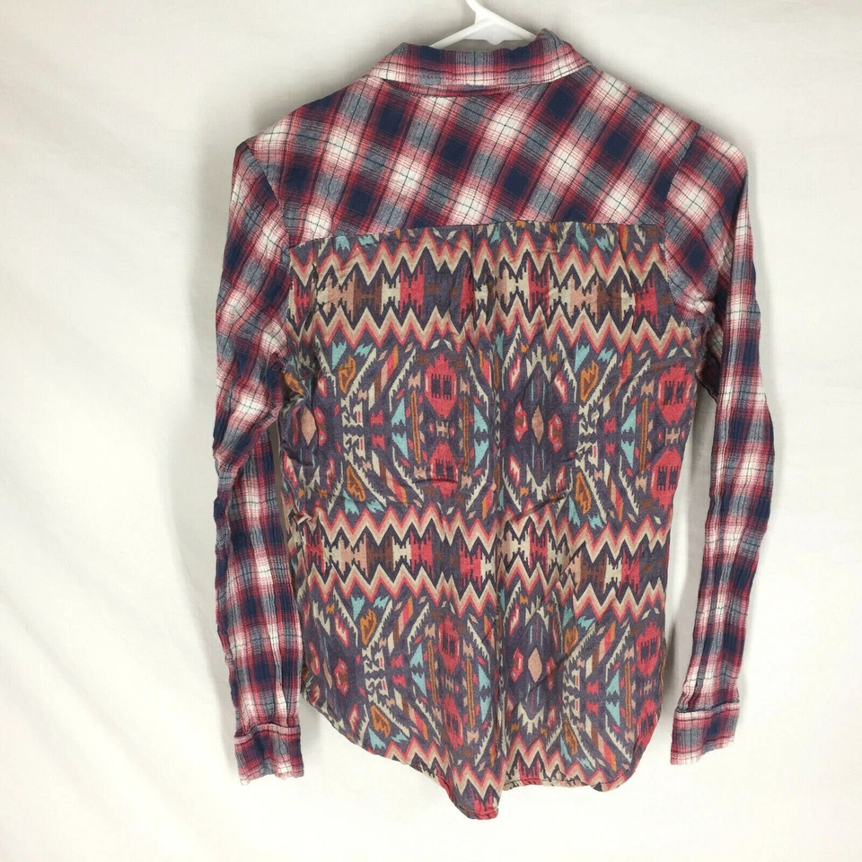 TOLANI ANTHROPOLOGIE SHIRT Size XS Plaid Long Sleeve Button Front Womens - Image 4 of 4