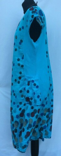 LADIES WOMEN ITALIAN LAGENLOOK LACE POLKA SUMMER COTTON MIDI BOHO POCKET DRESS - Picture 82 of 88