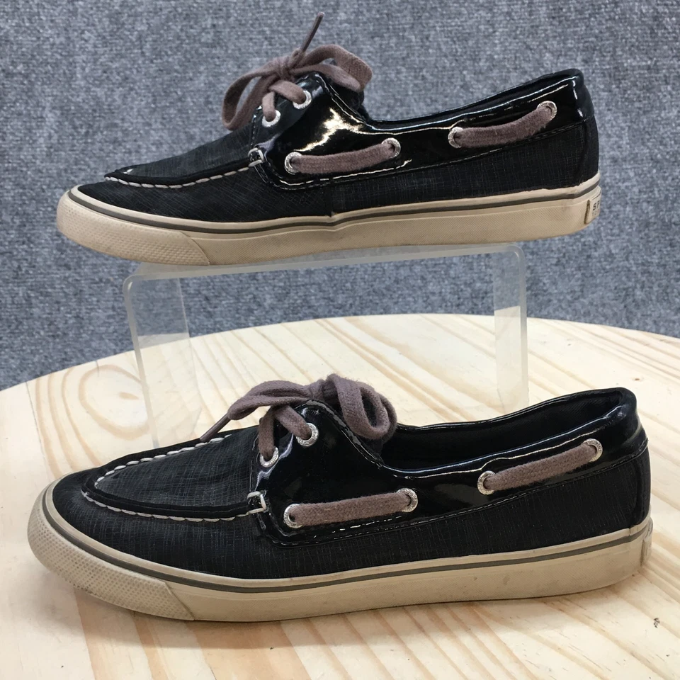 Zapatos de barco Sperry Top Sider para mujer 7 M Biscayne negros sin cordones cómodos STS92555 Foto 2 de 4