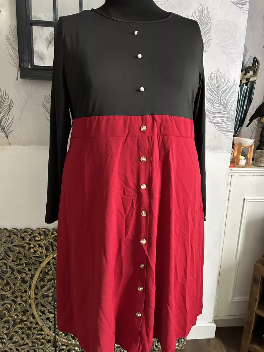 SHEIN CURVE 4XL BLACK/RED DRESS