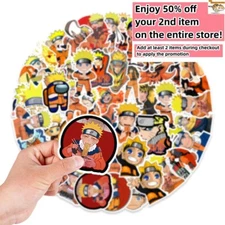 50pcs Waterproof Vinyl Stickers Naruto Uzumaki Anime Luggage Phone Laptop Fridge