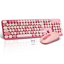 Wireless Keyboard and Mouse Combo, Full Size Compact Quiet Wireless Keyboard ...