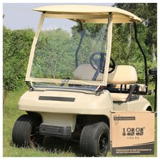 10L0L Golf Cart Foldable Windshield for Club Car DS, Portable Clear Beige