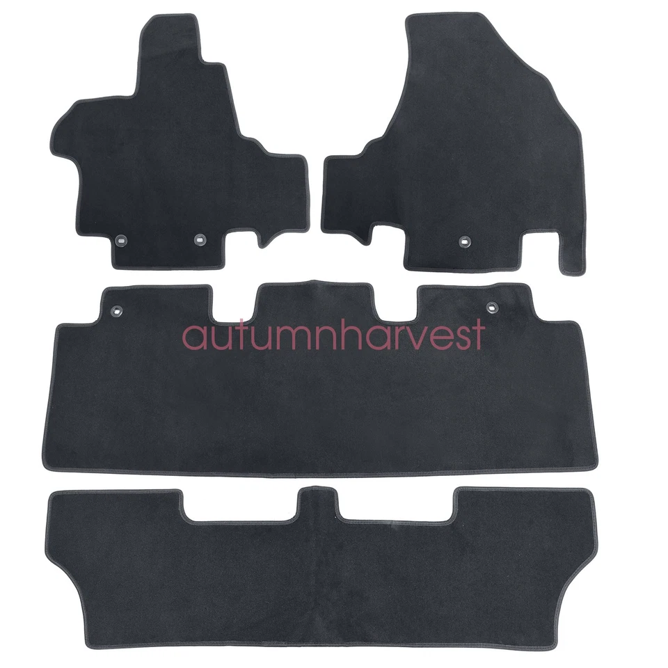 Alfombrillas de terciopelo delanteras y traseras negras 4 piezas nuevas para Honda Odyssey 2011-2017 Foto 3 de 4