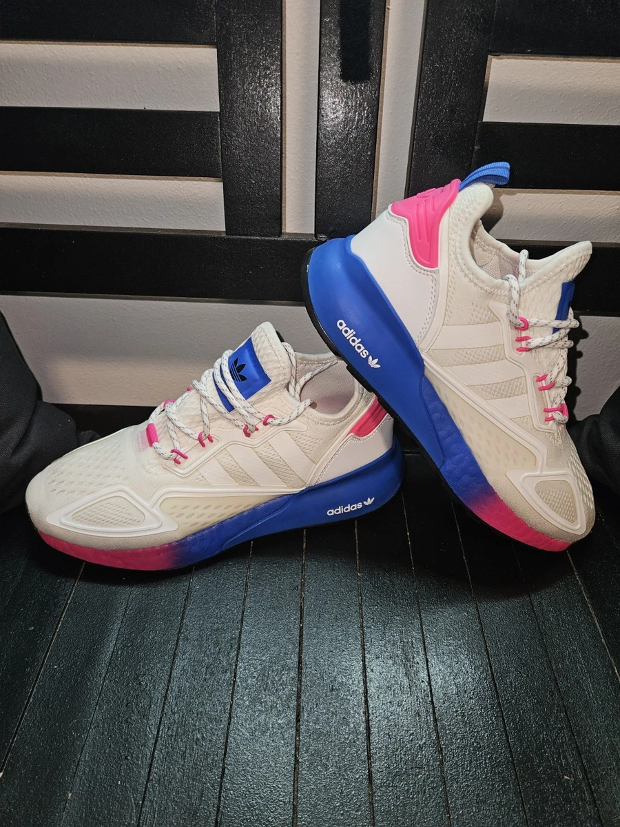 Adidas ZX 2K Boost White Pink Blue W for sale | eBay