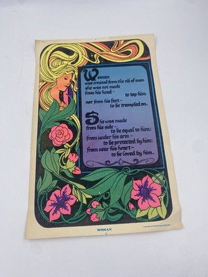 Vintage 1974 Monarch Publications WOMAN Black Light Poster SHIPPED ROLLED