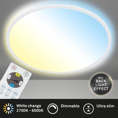 Deckenleuchte Briloner Panel Deckenlampe Ø42cm LED 22W Fernbedienung CCT Flach - Bild 1 von 4