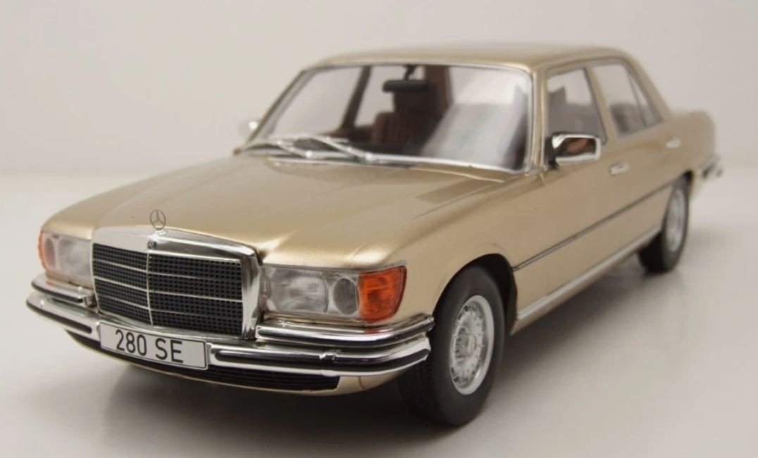 Mercedes-Benz Classe S W116 1972 beige 1/18 de collection haut de gamme