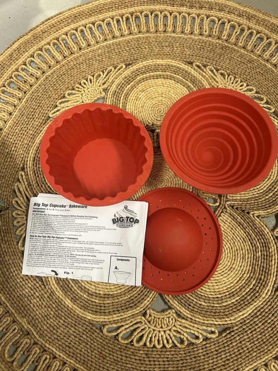 Big Top Cupcake Silicone Bakeware by as Seen on TV Red BT011106