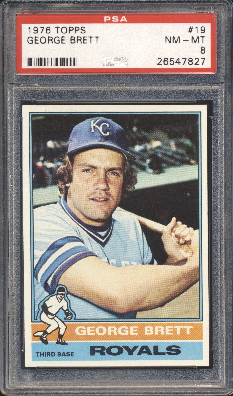 1976 Topps Baseball George Brett #19 PSA 8 KANSAS CITY ROYALS NM-MT HOF