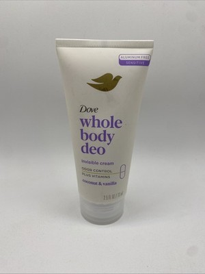 Dove Whole Body Aluminum-Free Invisible Cream Deodorant Coconut & Vanilla 2.5oz