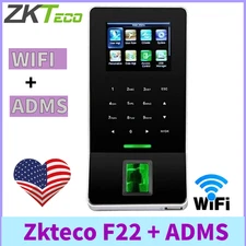 ZKTeco F22 WiFi + ADMS Fingerprint Access Control Attendance Clock 2.4in Screen