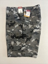 Men's Wrangler Camo RipStop Cargo Shorts w/ Stretch Relaxed Fit CHOOSE SIZE New