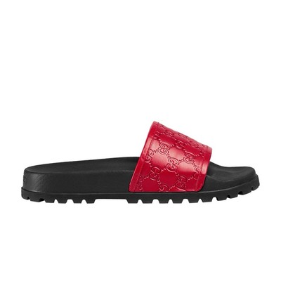 Gucci Web Slide Sandal , Black And Red/w Stripe Us Size 9 New