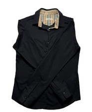 Camicia classica da donna Burberry Brit in cotone nero - taglia M