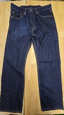 Levi's 505 Jeans Mens 33x30 Dark Blue Regular Fit Cotton