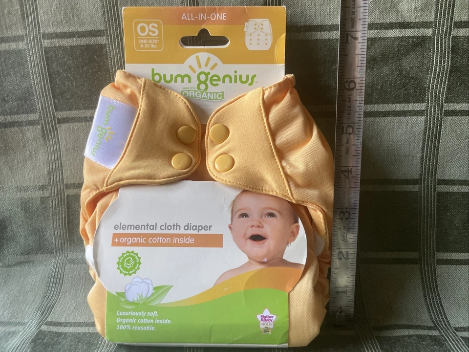 🕊️Pañal de tela Bum Genius Elemental Clemintine OS nuevo 8-35 libras Foto 3 de 4