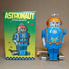 Vintage Tin Astronaut Robot JMT54 Wind-Up Spinning Top Space Toy Boxed