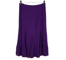 COLDWATER CREEK Witchy Whimsigoth PURPLE MAXI SKIRT Tiered Ruffle Godets P-S PS