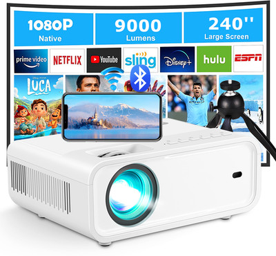 1080P HD Projector 5G WiFi Bluetooth Video 9000Lumens Home Projector Theater